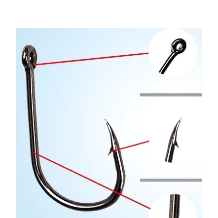 100 Pçs Conjunto De Anzol De Pesca Aço Carbono Forte Água Salgada Doce Afiada Círculo Jig Anzóis - Image 3
