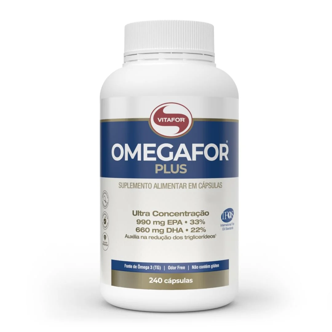 Ômega 3 Omegafor Plus 240 Caps Vitafor – IFOS, Alta Concentração EPA DHA, Sem Odor - Image 2