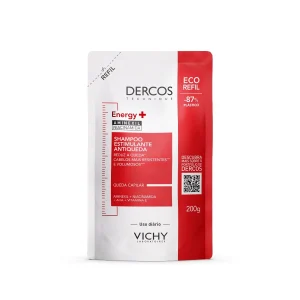 Vichy Dercos Energy+, Refil Shampoo Estimulante, Tratamento Antiqueda para Cabelos Fracos e Quebradiços, Fortalece os Fios com Aminexil, AHA, Niacinamida e Vitamina E, 200g