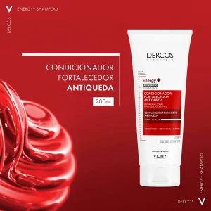 Vichy Dercos Energy+ Condicionador Fortalecedor Antiqueda com Aminexil, Aminoácidos e Ceramidas, Reduz Quebra, Reforça Estrutura dos Fios, Aumenta Resistência Capilar, 200ml