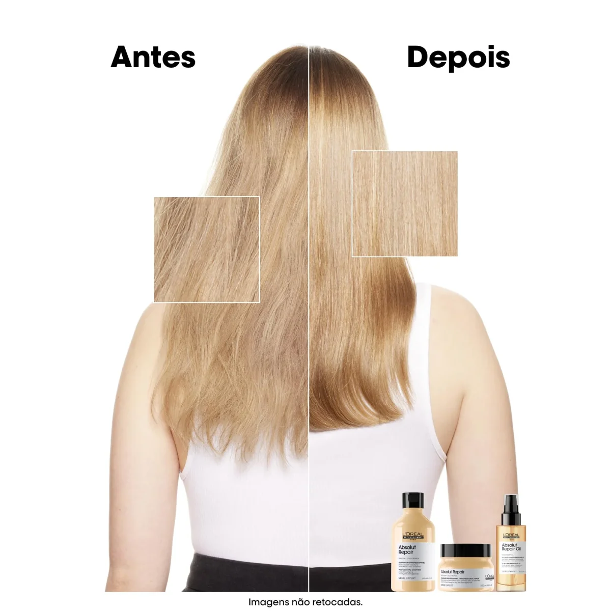 L'Oréal Professionnel Serie Expert Absolut Repair, Shampoo Reconstrutor para Cabelos Danificados e Finos Refil com Quinoa Dourada, Reparação Profunda e Brilho Intenso 240ml - Image 8