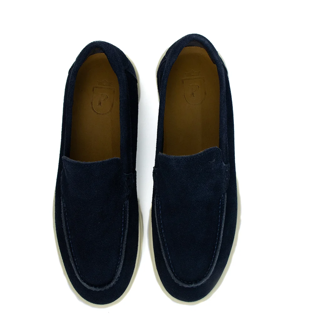 Novo Mocassim Casual Esportivo em Camurça- Azul Marinho - Image 9