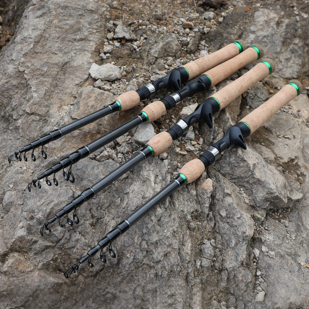 Vara De Pesca Telescópica Sougayilang Fibra De Carbono Com Cabo De Madeira Ultraleve - Image 5