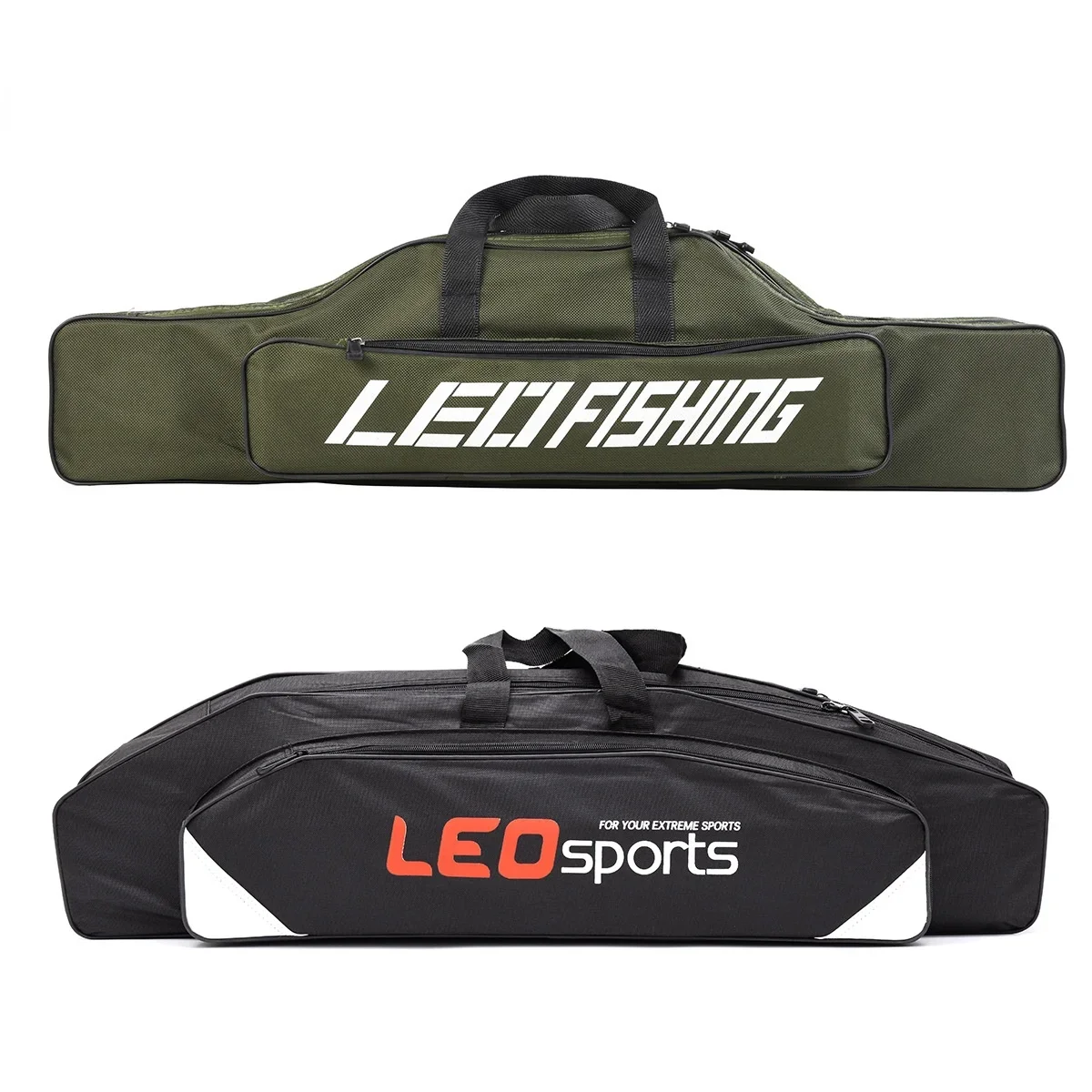 Bolsa Para Vara De Pesca 80cm Dobrável 2 Compartimento 1 Bolso Lateral - Image 2