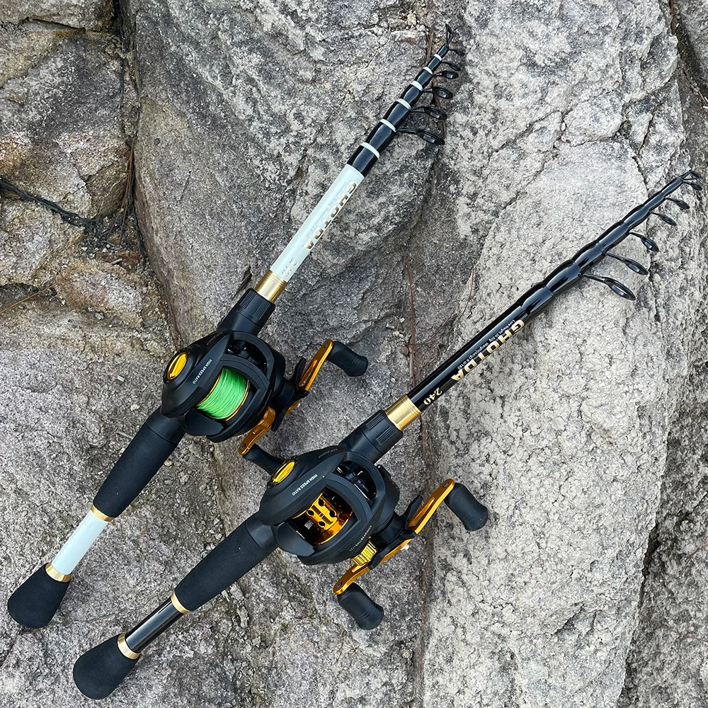 Kit Vara de Pesca Ghotda Telescópica Carbono + Carretilha - Image 7