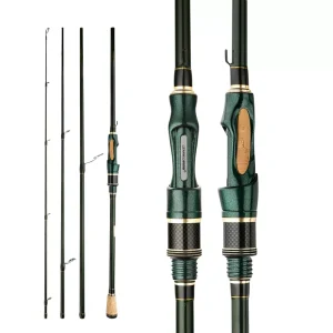 Vara de Pesca Profissional Kingpesque Em 4 Partes Fibra De Carbono Alta Qualidade 1.8m A 2.4m + Óculos Polarizado Kingpesque Grátis