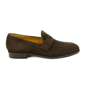 Clássico Loafer estilo Inglês Walker em Camurça - cor marrom café