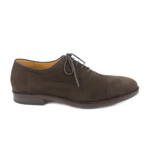 Oxford Cap Toe Ronald em camurça marrom café