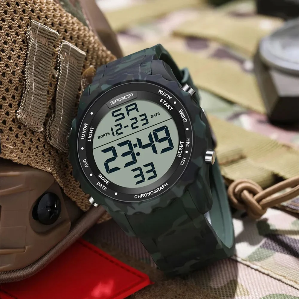 Relógio Militar Camuflado Digital Sanda à Prova d'Água - Image 7