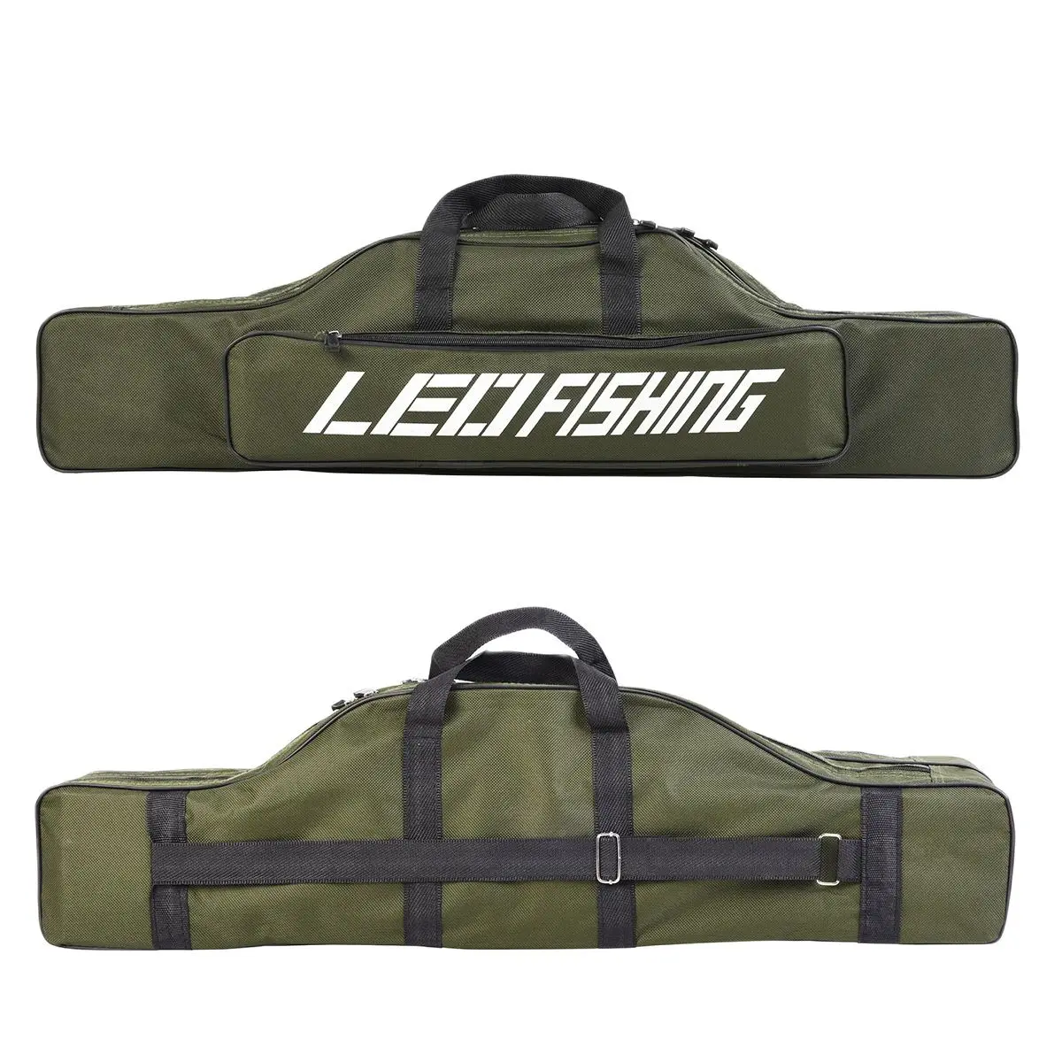 Bolsa Para Vara De Pesca 80cm Dobrável 2 Compartimento 1 Bolso Lateral - Image 6