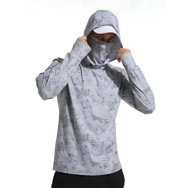 Camisa de Pesca UV Com Capuz e Máscara Integrada - Image 4