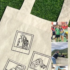 TOTE BAG EM BEGE COM FOTOGRAFIAS POLAROID