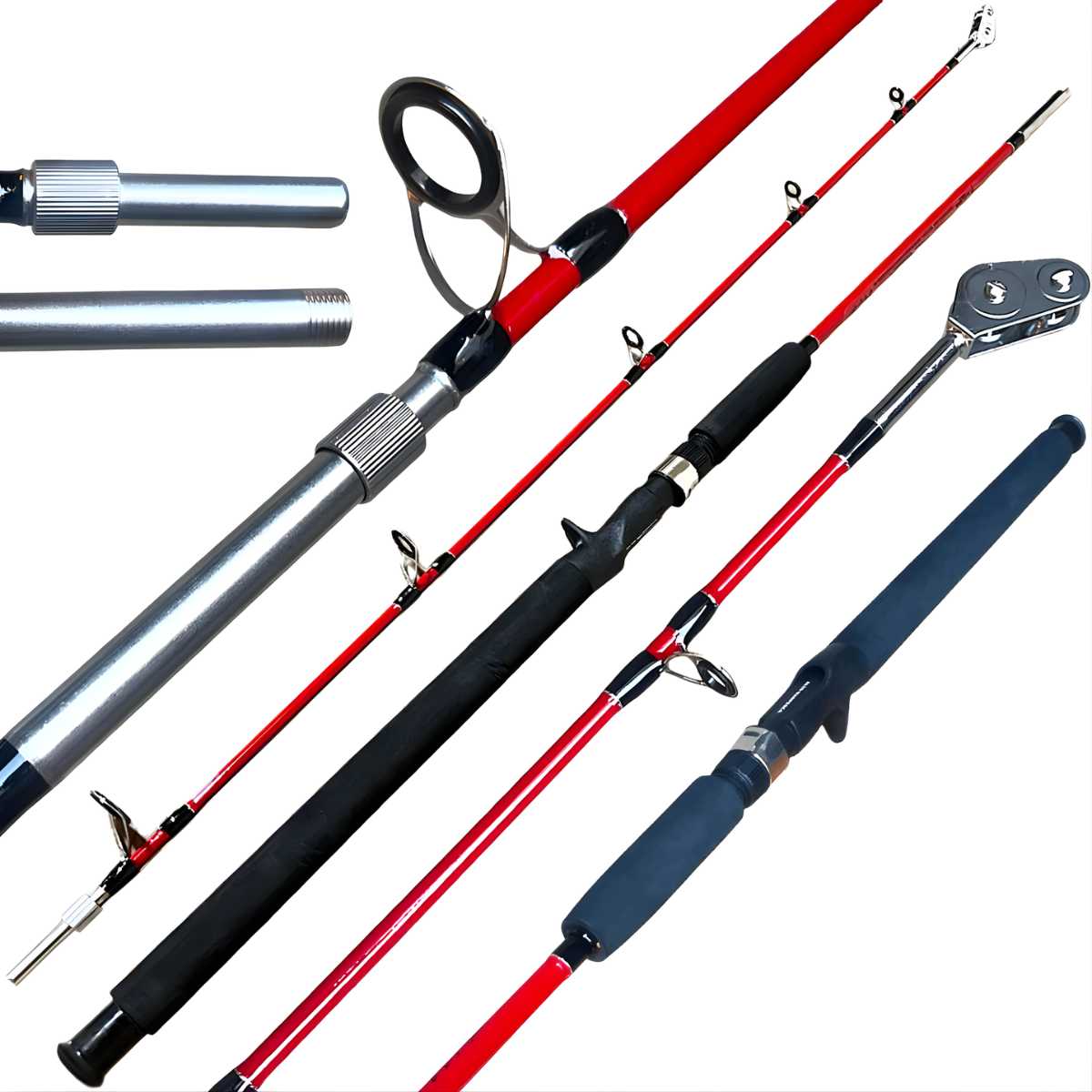 Vara De Pesca Profissional Para Pescaria Pesada 40-80lb - Maciça - 2 Partes Peixe Grande - Image 2